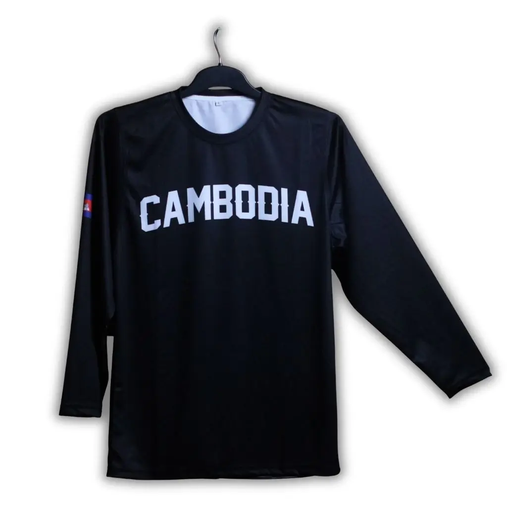 CamboLove – Long-sleeve Cambodia : Black (Angkor Wat edit)