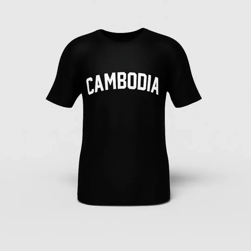 CamboLove – T‑Shirt Cambodia : Black (Angkor Wat edit)